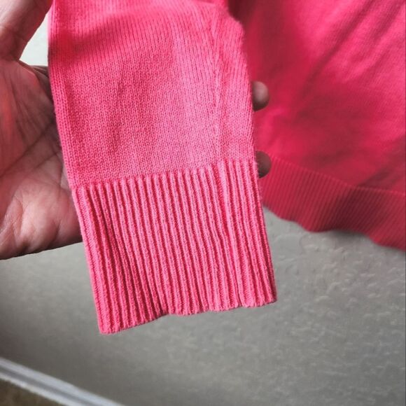 Lilly Pulitzer Beach Logo Knit Cotton Long Sleeve Sweater Pink Size M - Picture 5 of 7